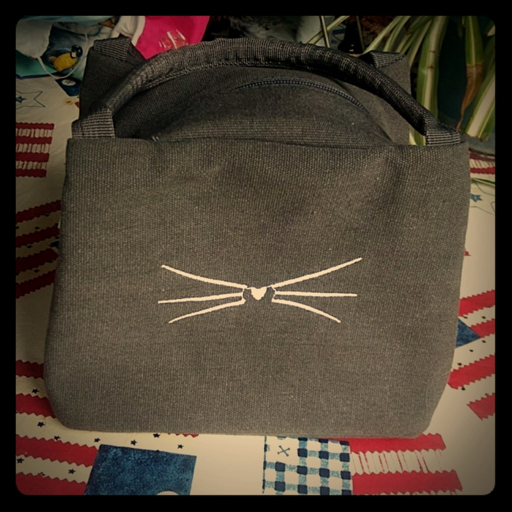 Cat lady black cat soft lunch bag insulated